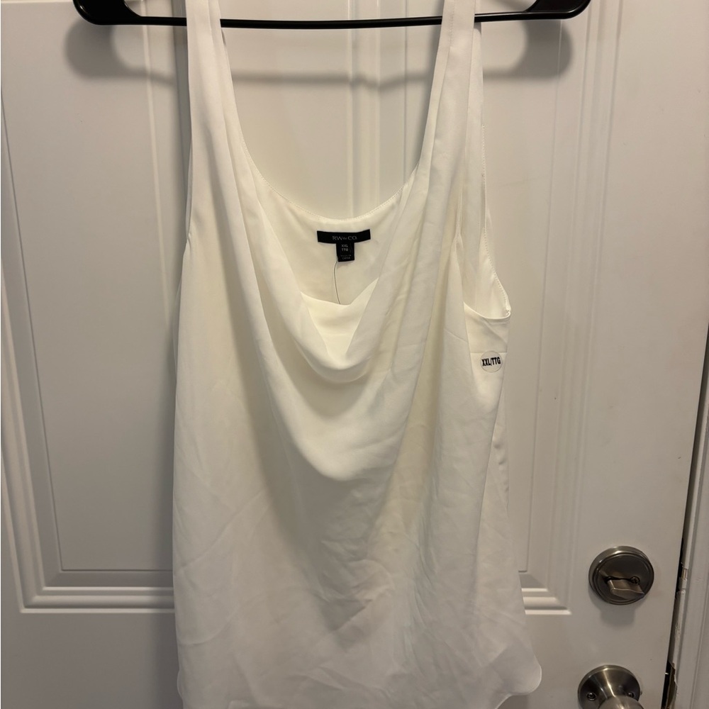 RW&CO. Cream Draped Tank Top